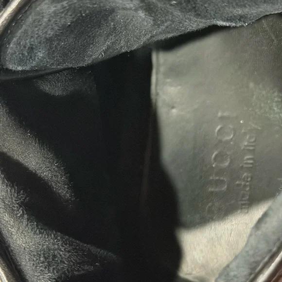 Gucci Black Guccissima Leather High Top Sneakers Size 9.5 - Picture 5 of 11